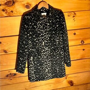 LOFT car coat, exotic animal print easy and elegant